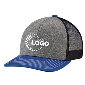 embroidered heathered mesh back cap