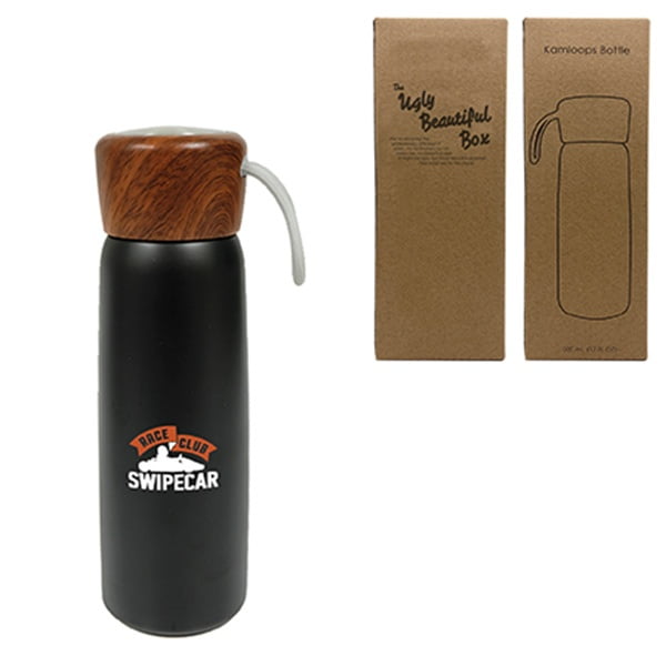 STAINLESS BOTTLE WOOD-LOOK LID