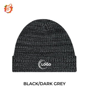 Embroidered Chunky Waffle Knit Toque