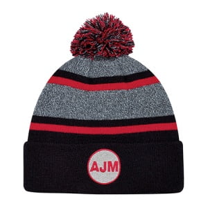 Stripey Cuff Toque with Pom Pom