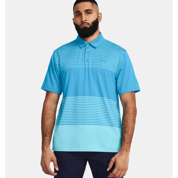 Mens UA Playoff 3 Striped Polo